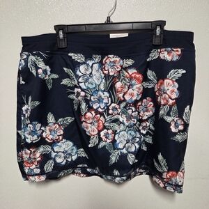 St. John's Bay Floral Print Skort - Navy, Red, Blue
